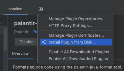 Install plugin from disk