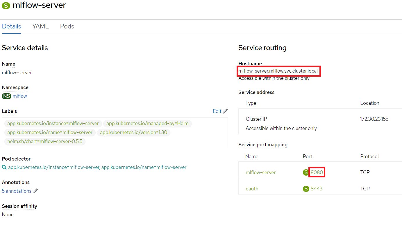 Find the hostname and port