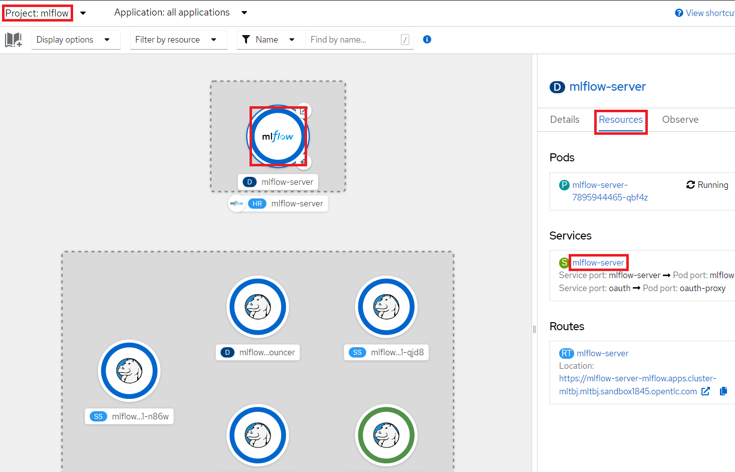 Find mlflow-server-service