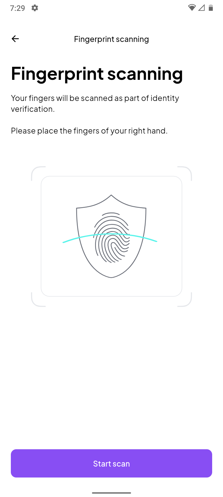 NebuIA app fingerprint scanning view