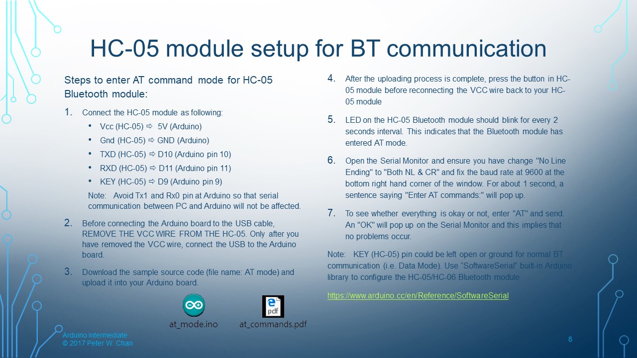 HC-05 module setup for BT communication