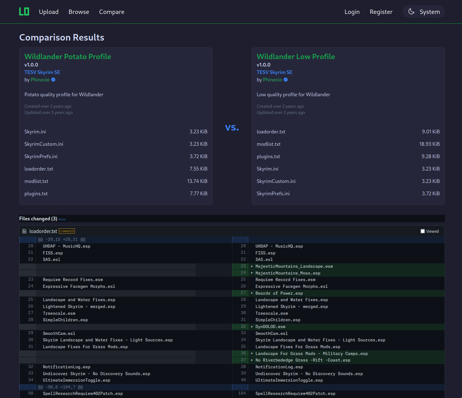 Image of comparison tool