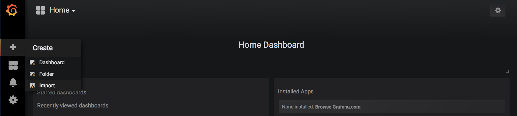 Importing the Dashboard