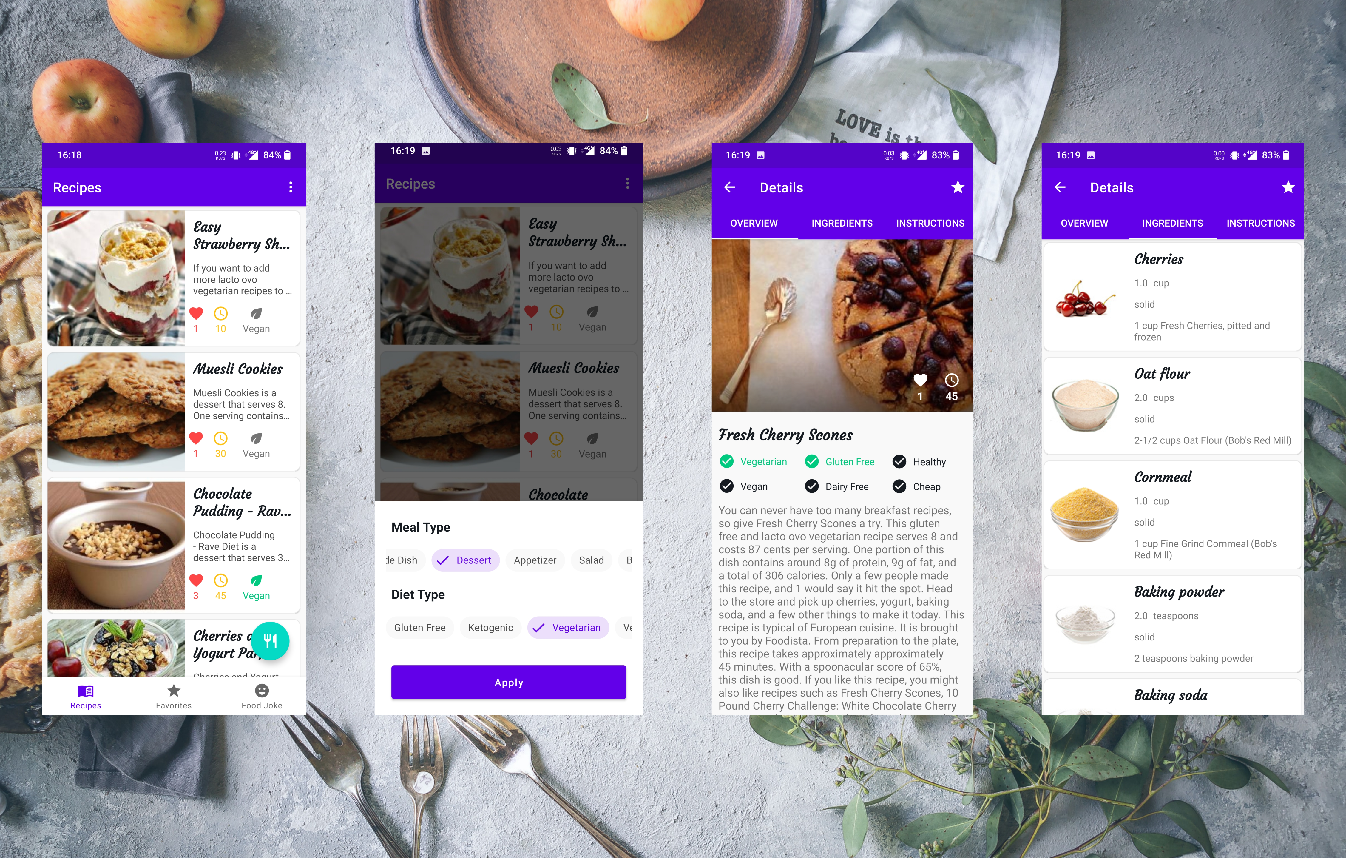 Recipes App Screen 1