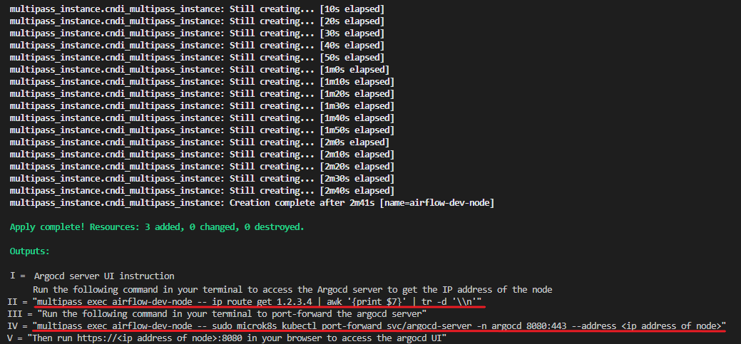 terraform outputs