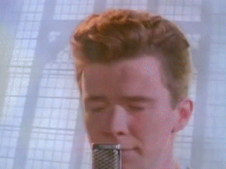 You may have a screen reader, but you still got rick rolled. Yes, this is a gif of Rick Astley's famous "Never Gonna Give You Up".