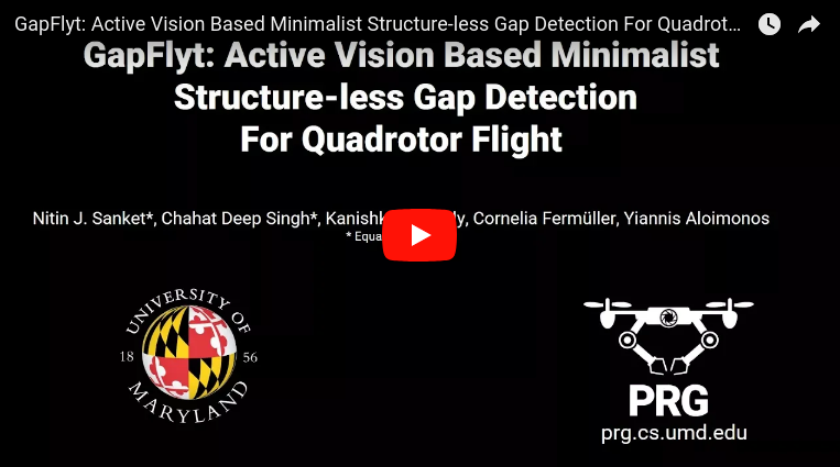 GapFlyt: Active Vision Based Minimalist Structure-less Gap Detection For Quadrotor Flight