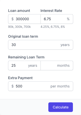 Mortgage Payment Calculator Input Form