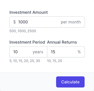 SIP calculator Input Form