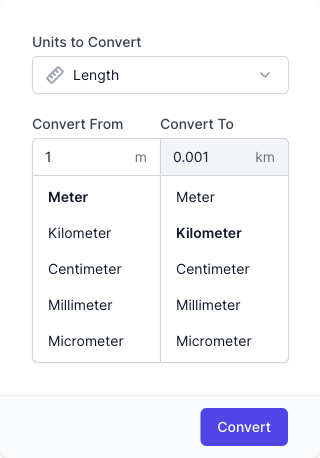 Unit Converter Input Form