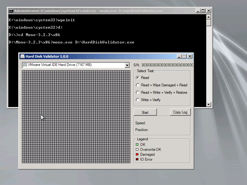 HardDiskValidator on WinPE