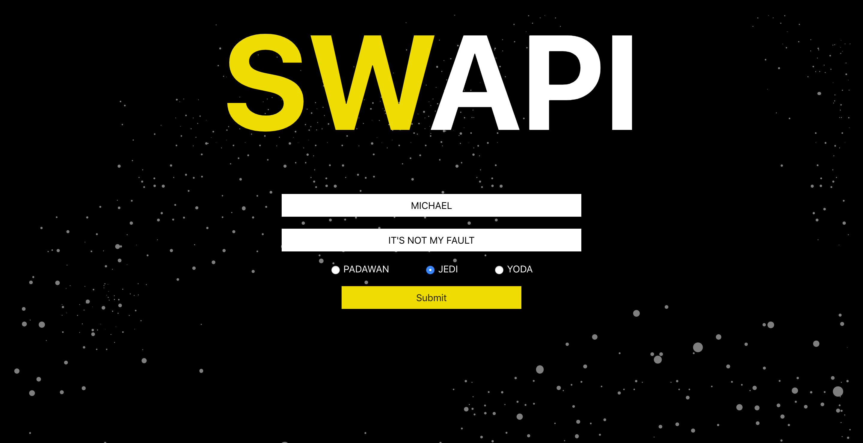 SWAPI homepage