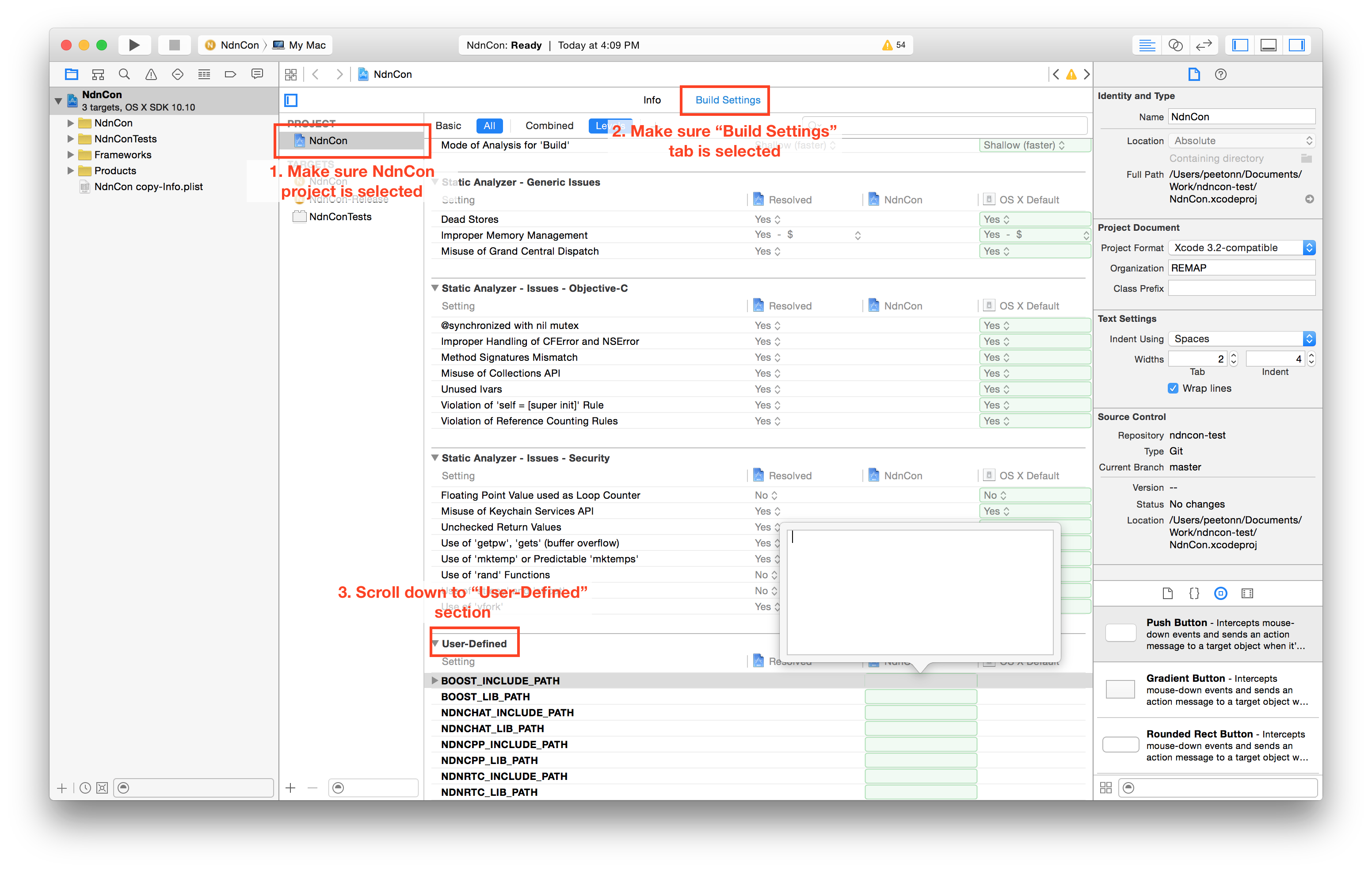 Project variables