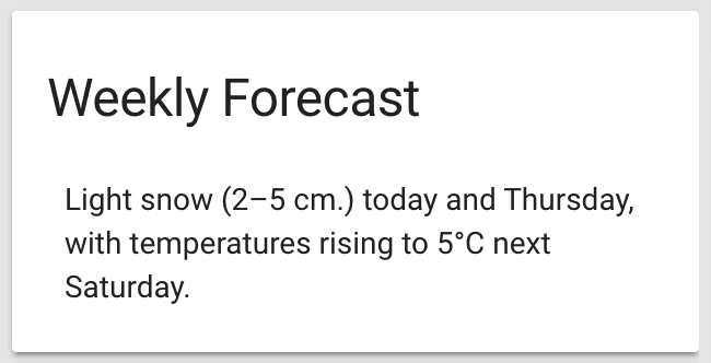 Weekly Forecast group