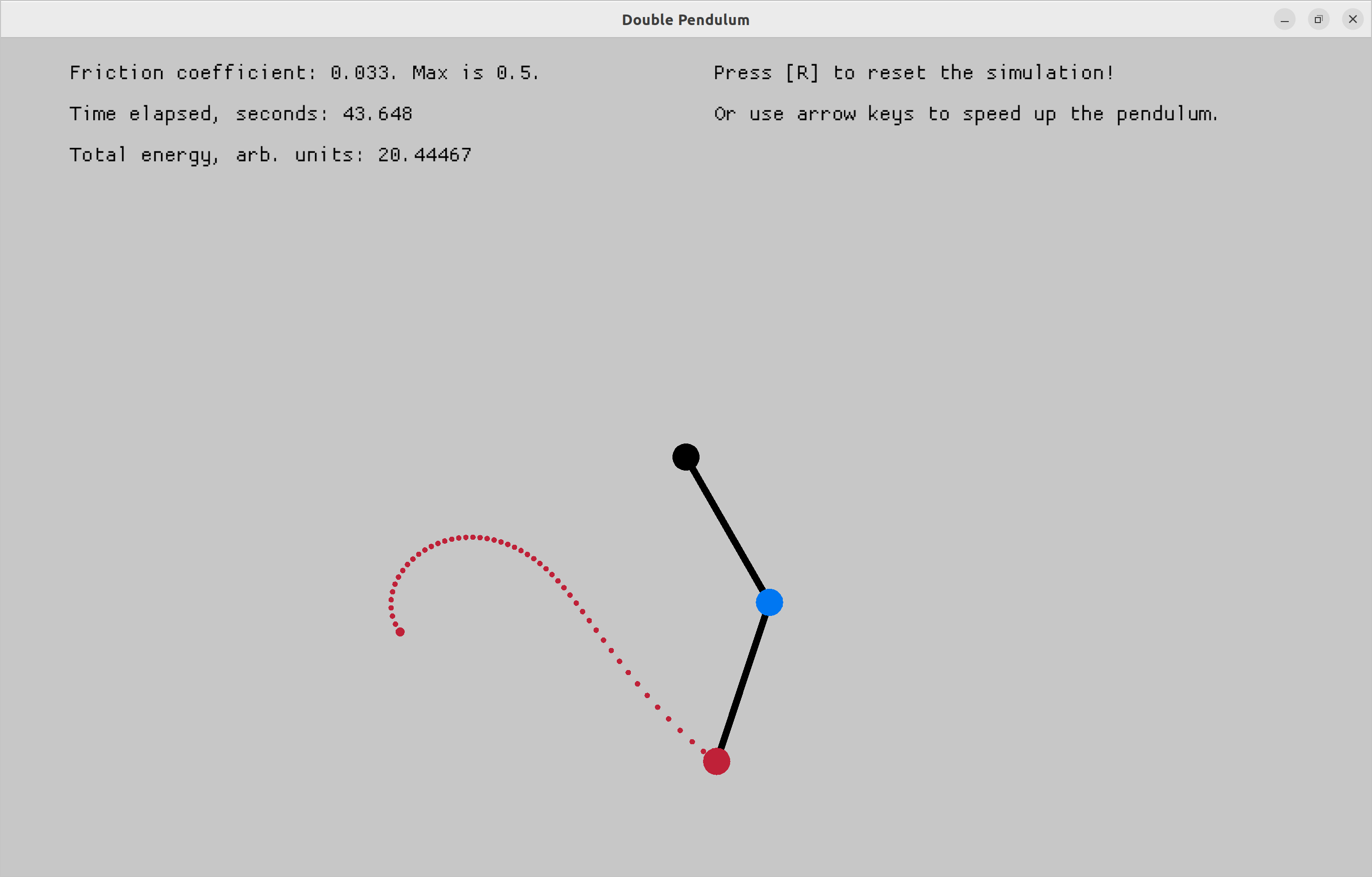 Program window during simulation