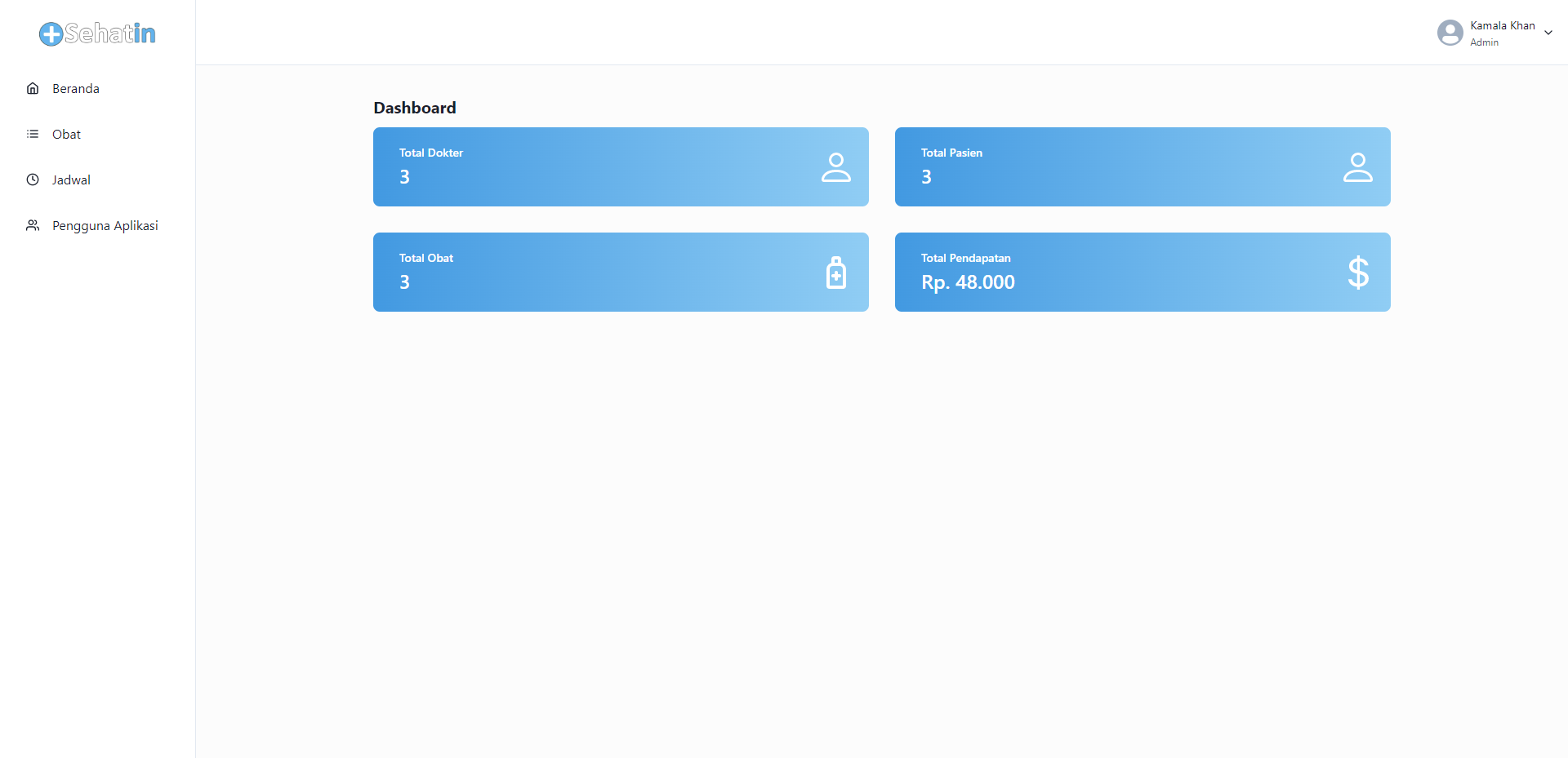 Admin Dashboard Page