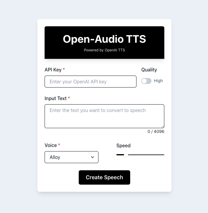 Open-Audio TTS Demo