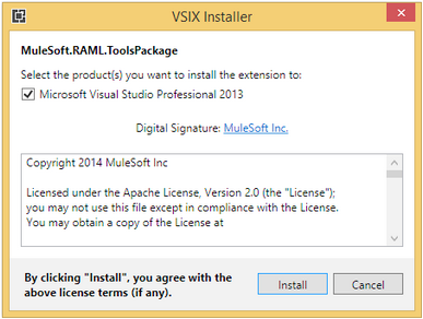 RAML NET VSIXInstaller