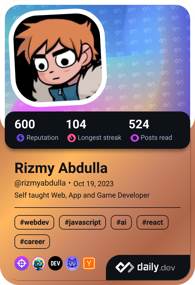 Rizmy Abdulla's Dev Card