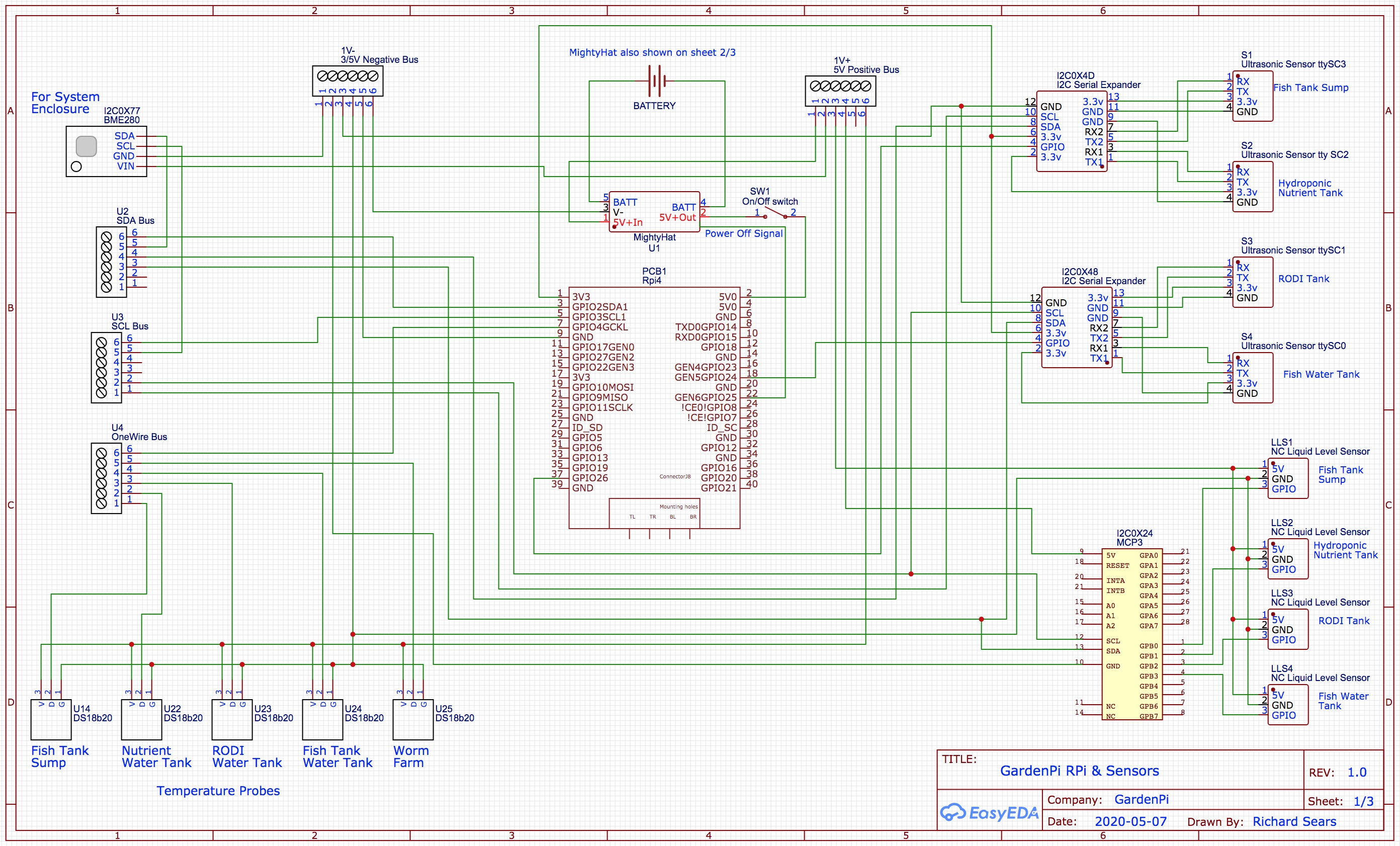 GardenPi Schematics Page 1