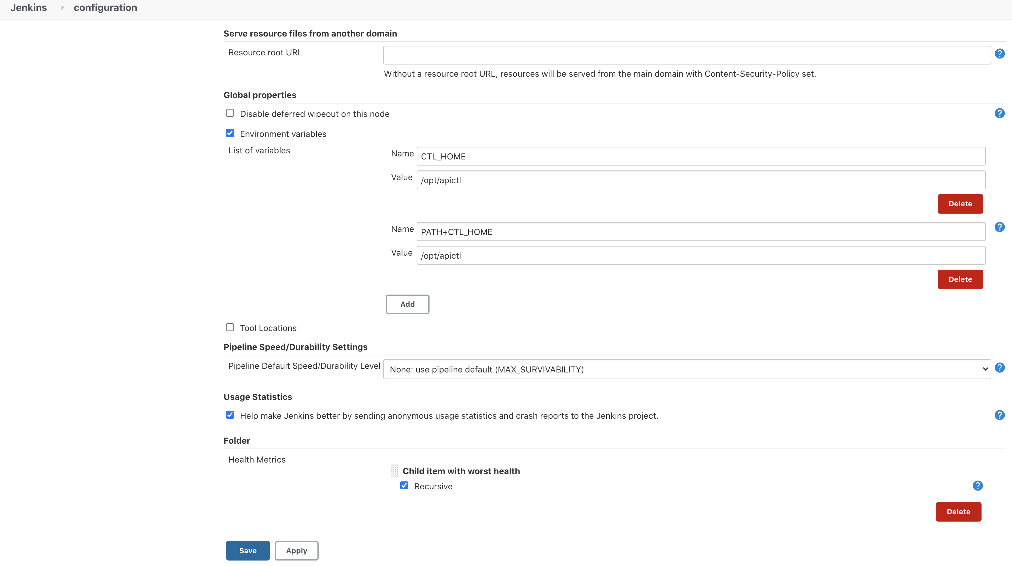 Jenkins apictl config