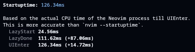 Neovim Startup Time