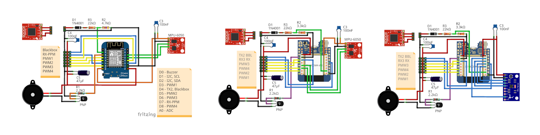 ESP-FC example wiring diagrams