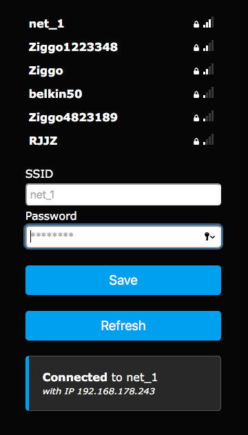 Wifi Config Menu