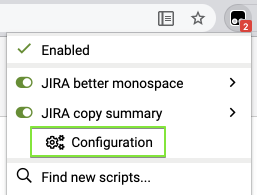 Jira copy summary Tampermonkey configuration