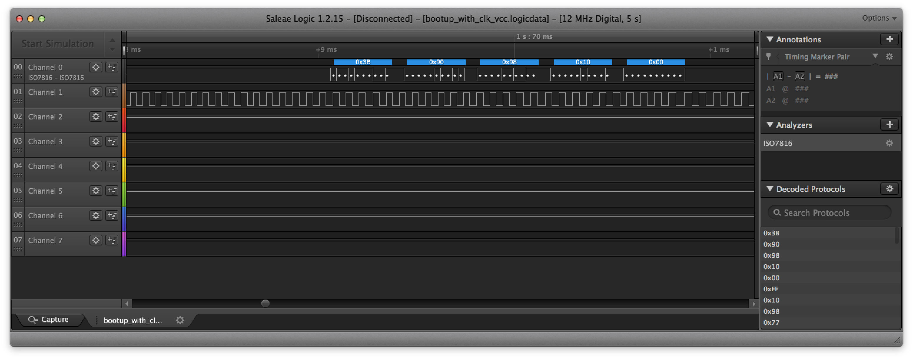 Example of the analyzer in action: The ATR of a Ledger Nano S