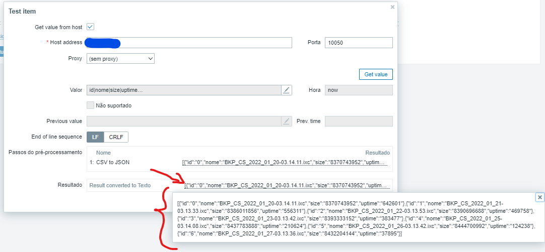 zabbix teste