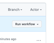 The first "Run workflow" button