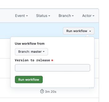 The second "Run workflow" button