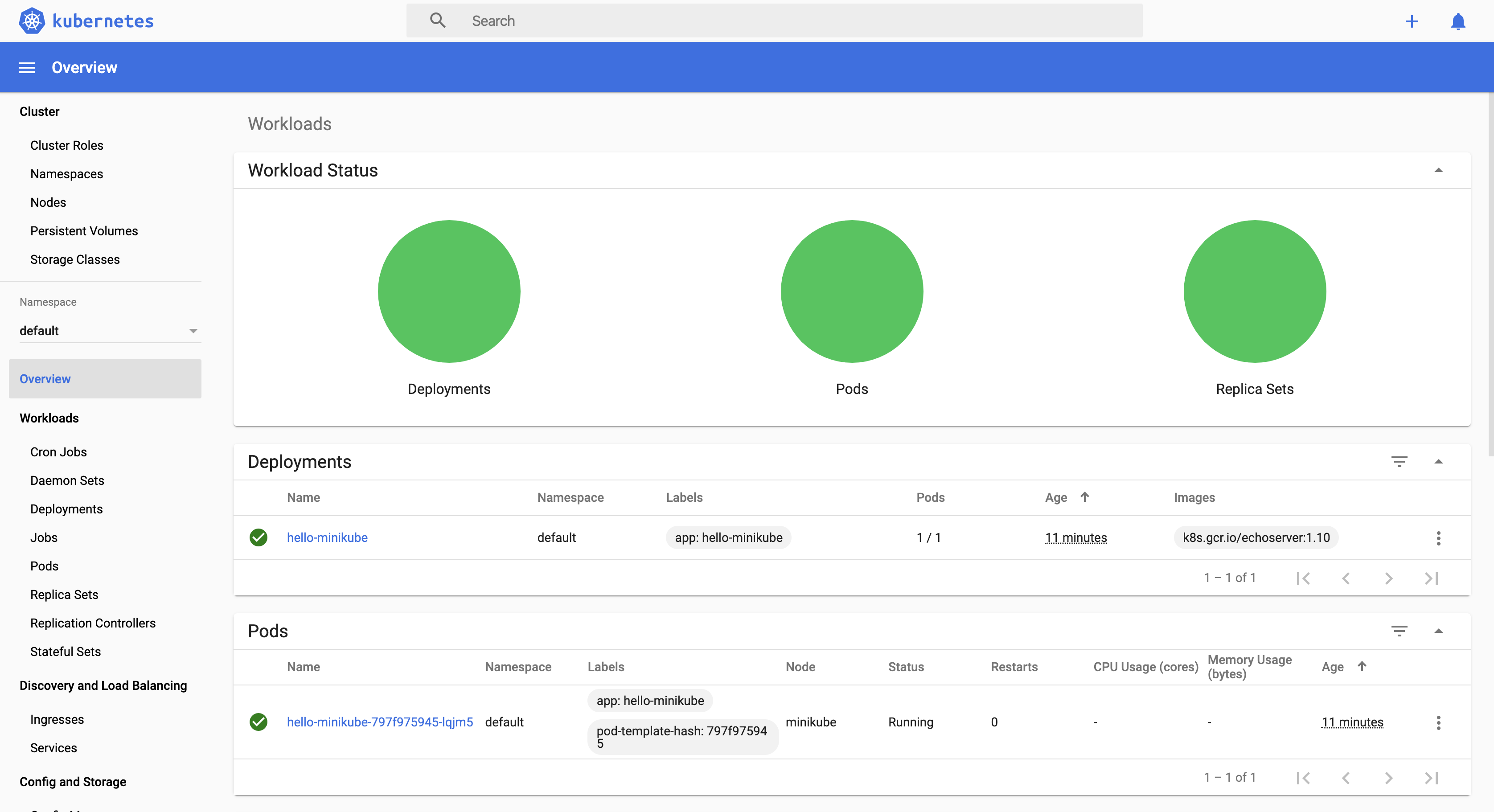 Minikube Dashboard