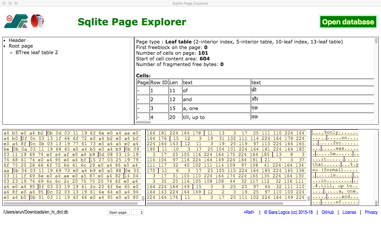 Table root page