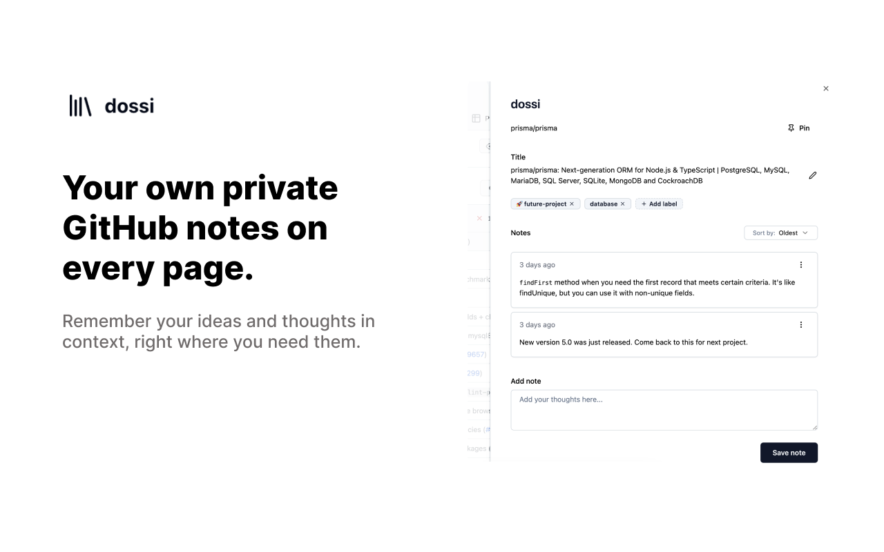 Your own private GitHub notes on every page