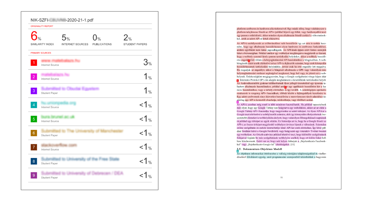 plagiarism example output