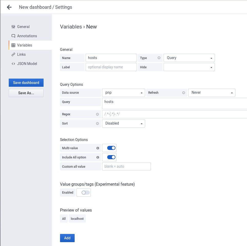 host variables examples