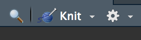 RStudio IDE “Knit” button