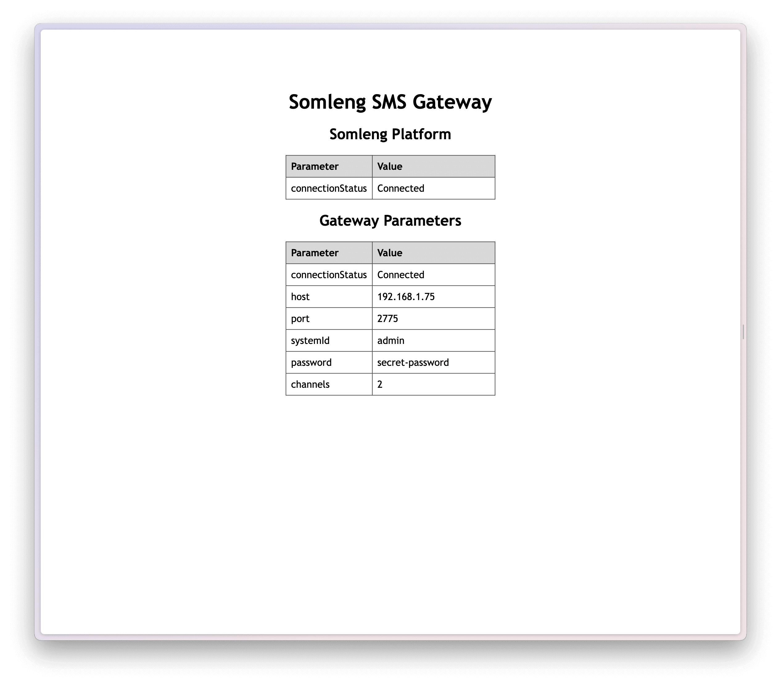 SMPP Gateway Web Interface