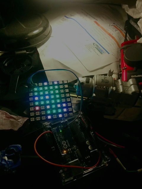 2D LED board connected on Arduino Uno