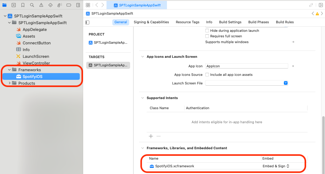 Import SpotifyiOS.framework