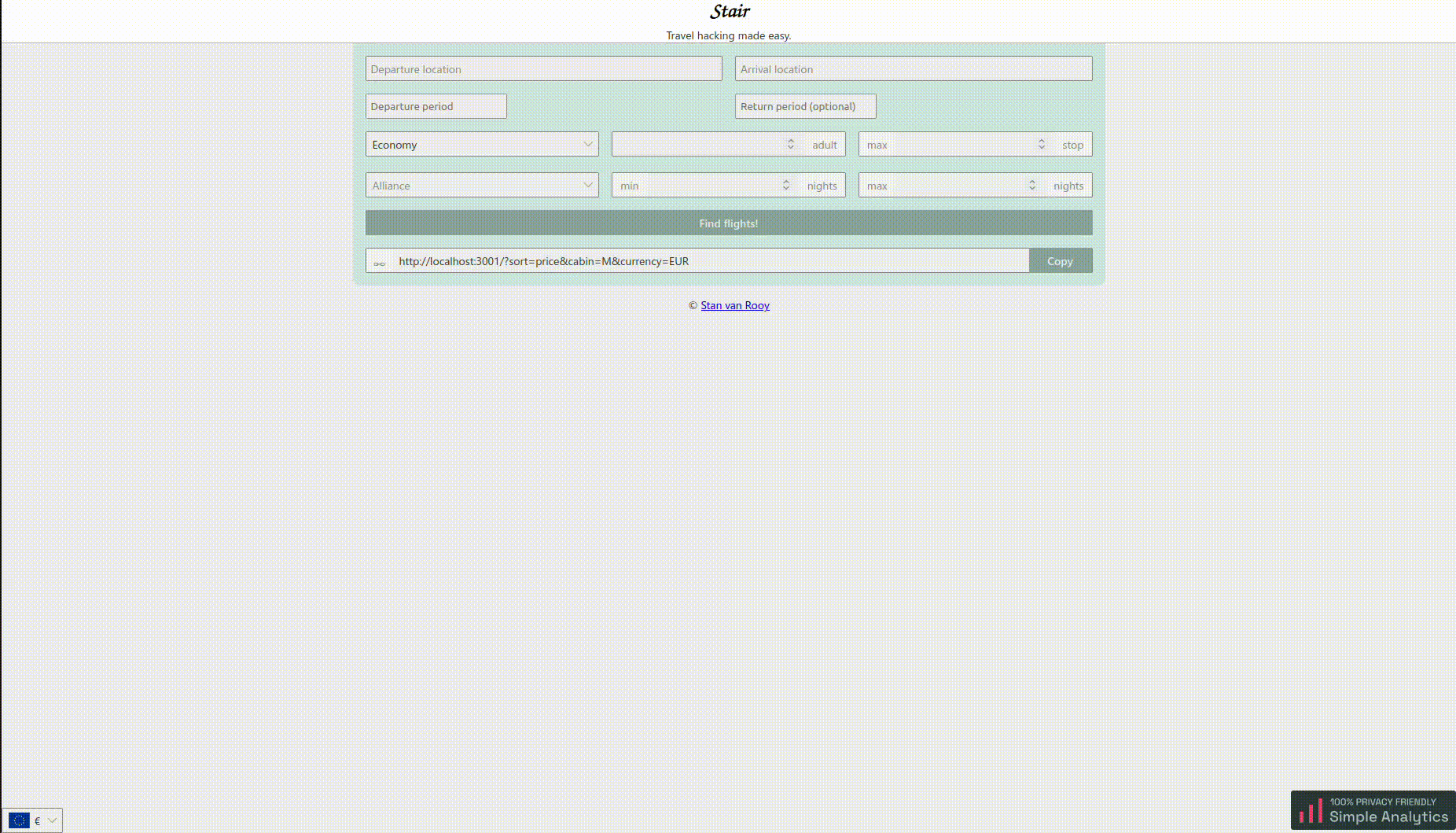 Sample of Stair interface