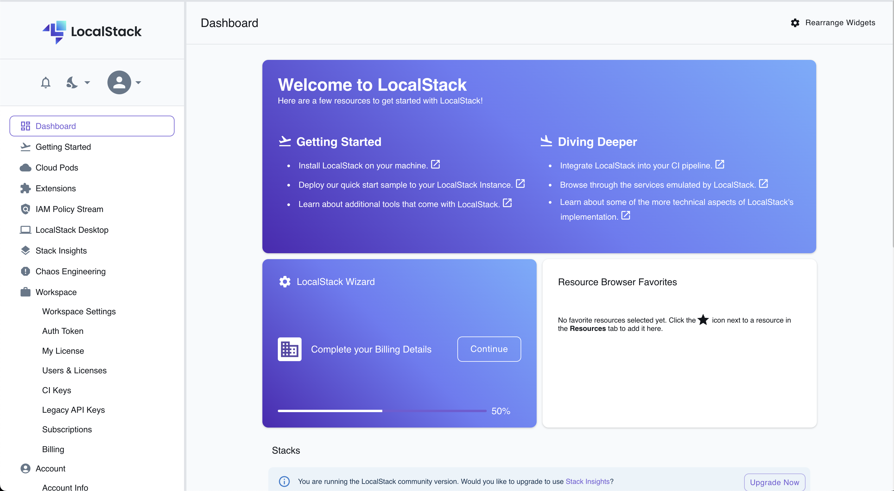 Localstack Dashboard