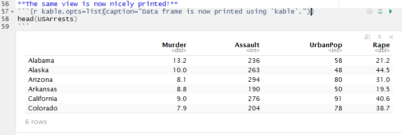 Viewing data frames in R Notebooks in RStudio