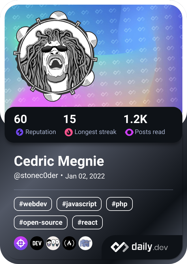 Cedric Megnie's Dev Card