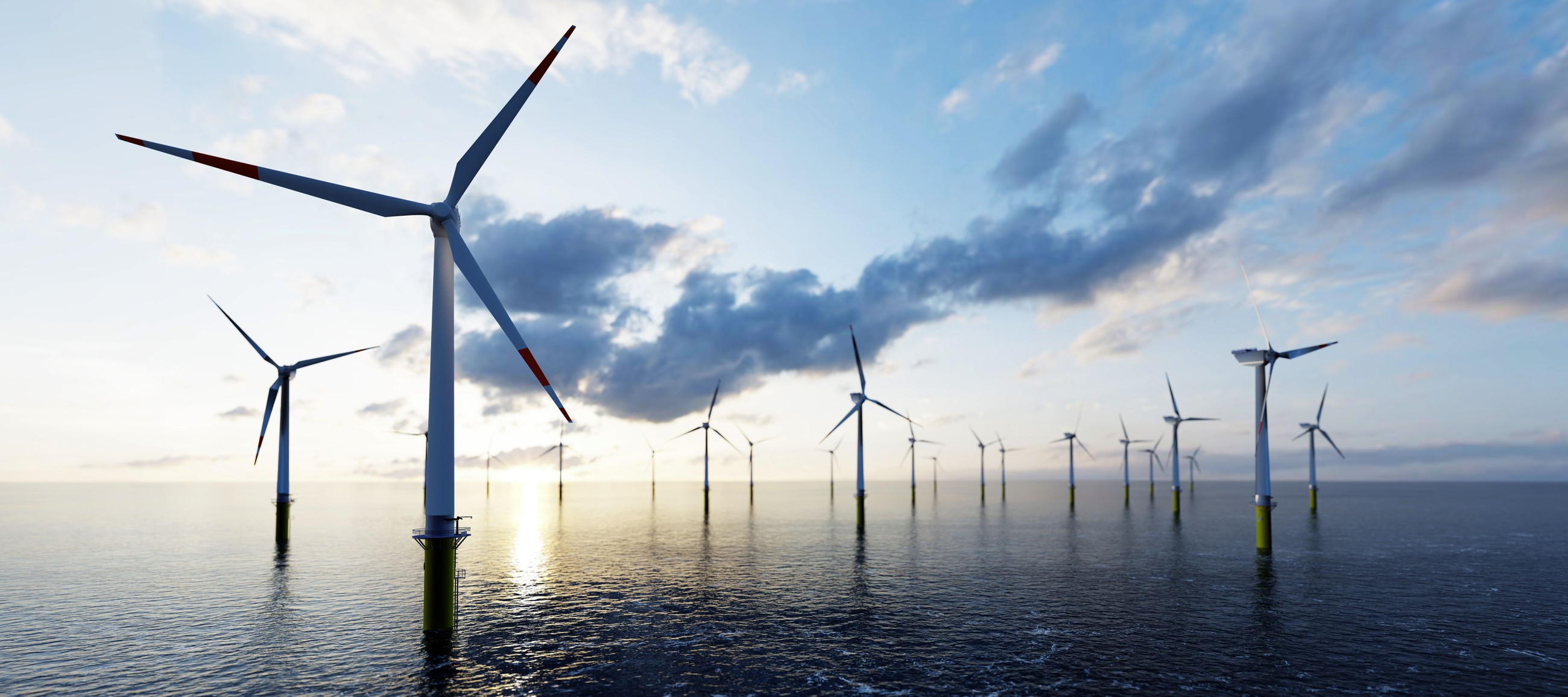 Header Image; Photo of an offshore wind park.