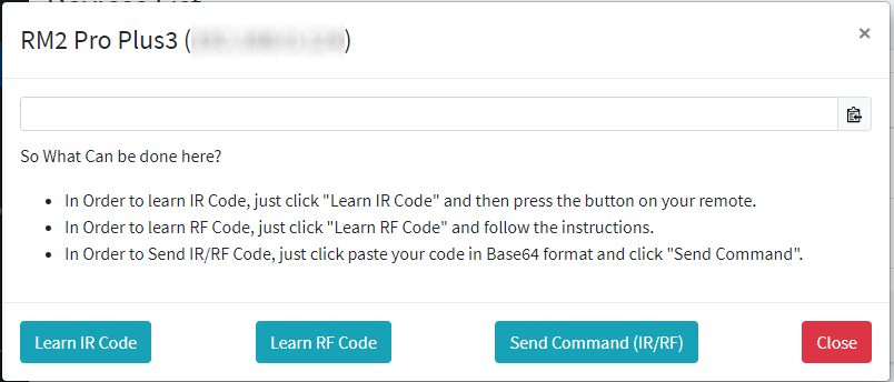 Learn and Send IR/RF Codes