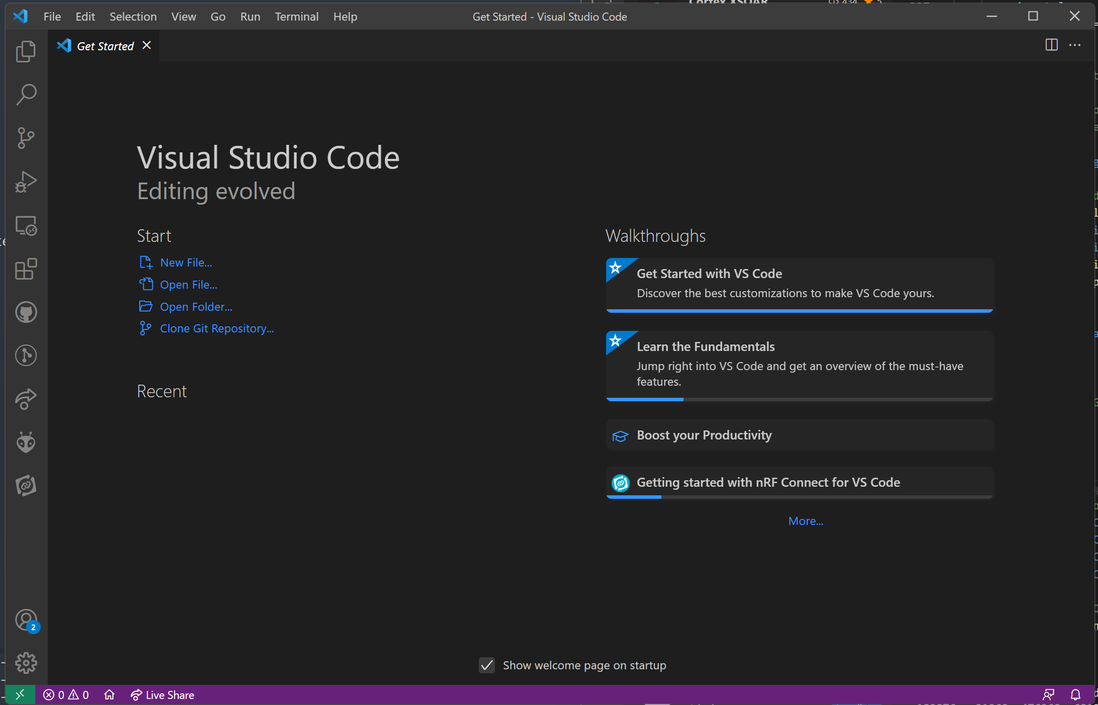 Visual Studio Code first time