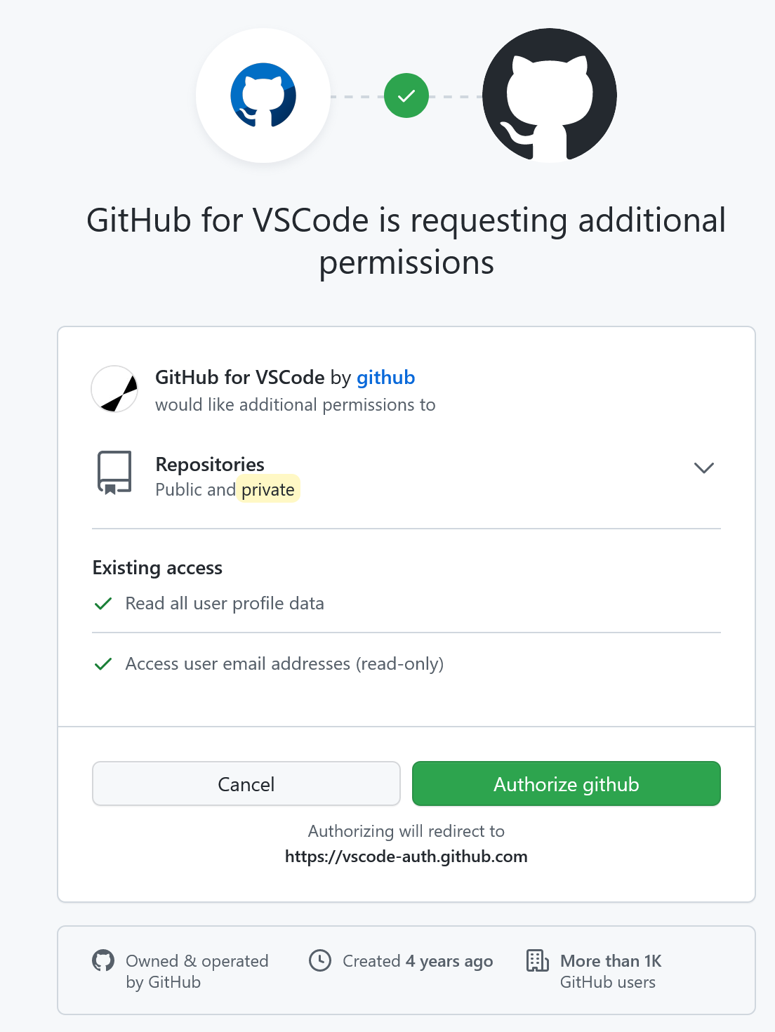 authorize github